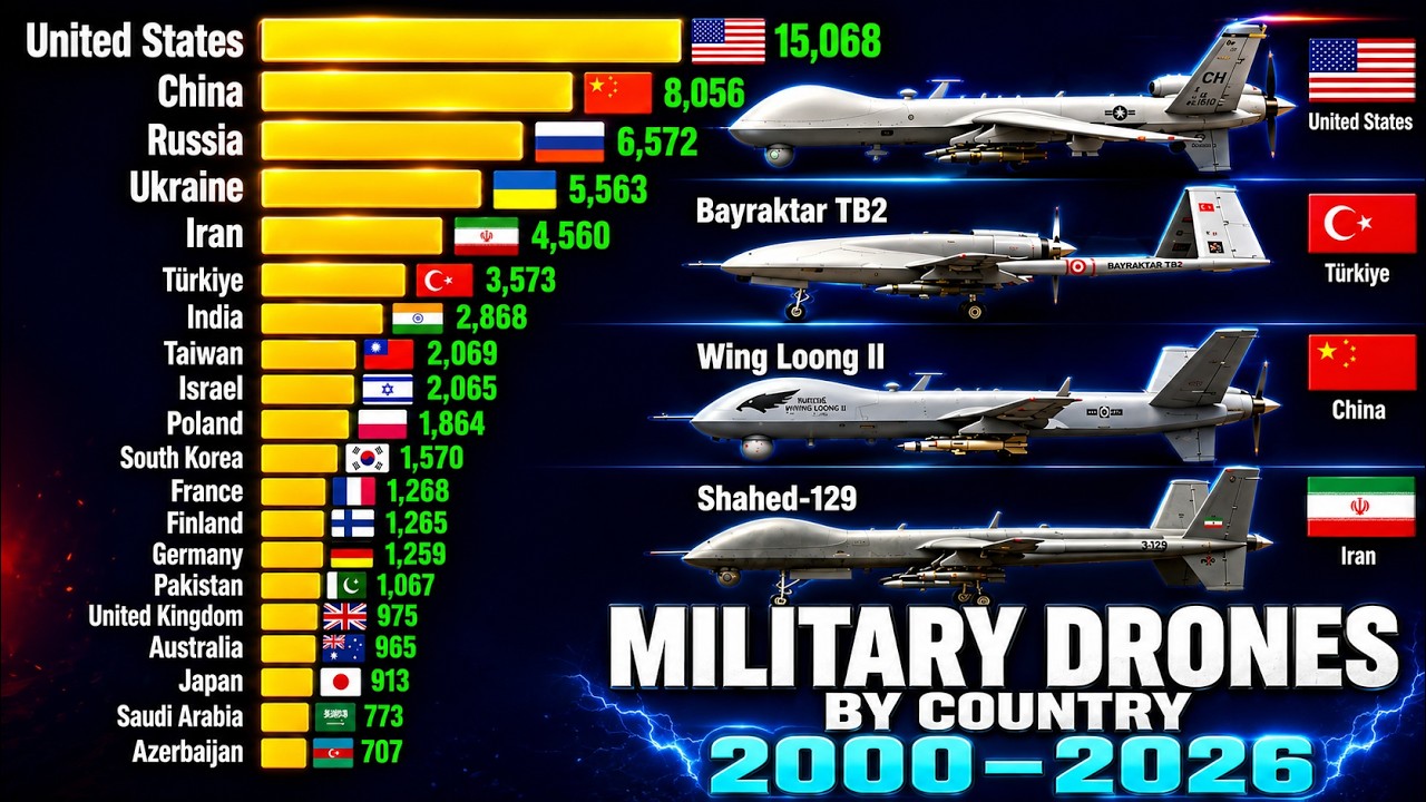 Военные дроны по странам: Полная гонка 2000&ndash;2026