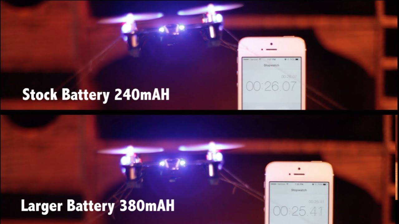 Hubsan X4 Upgraded Battery Comparison