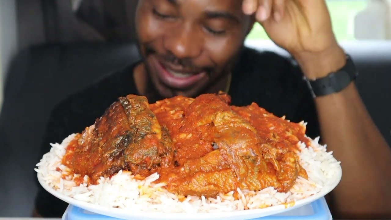 Asmr White Rice And Stew With Chicken / Mukbang / African Food / Eating Show