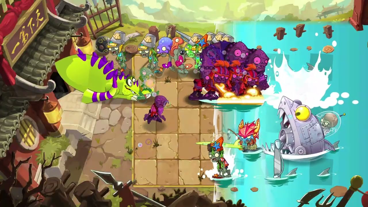 Pvz 2 Gardenless Qigong Master vs 2 Big Wave Beach Zomboss (part 6)