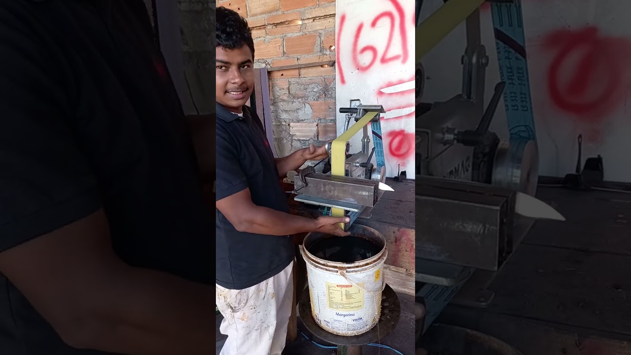 como desbastar uma faca artesanal simples e f&aacute;cil e r&aacute;pido