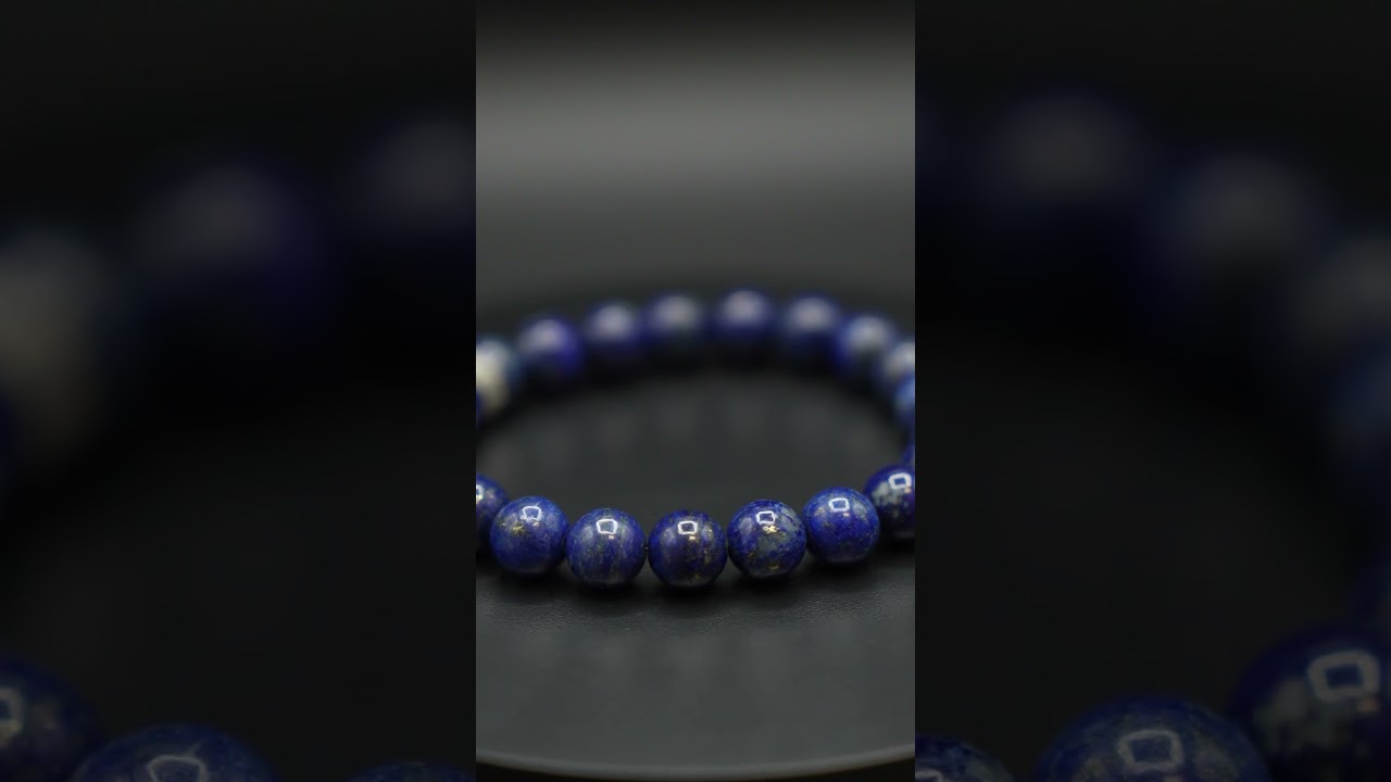 Bracciale Lapis Lazzuli 10 mm Artigianale in Argento Sterling 925 &ndash; Energia & Stile Unisex