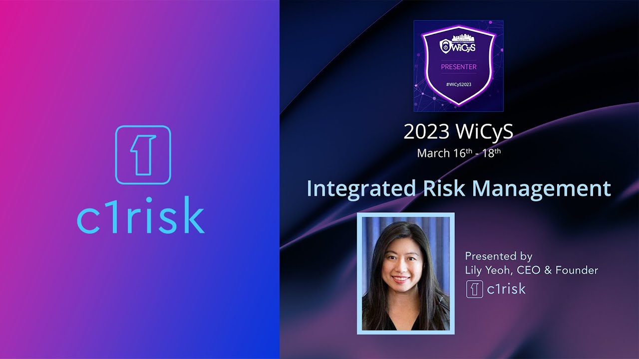 C1Risk CEO/Founder, Lily Yeoh, presenting at 2023 Women in CyberSecurity Conference.