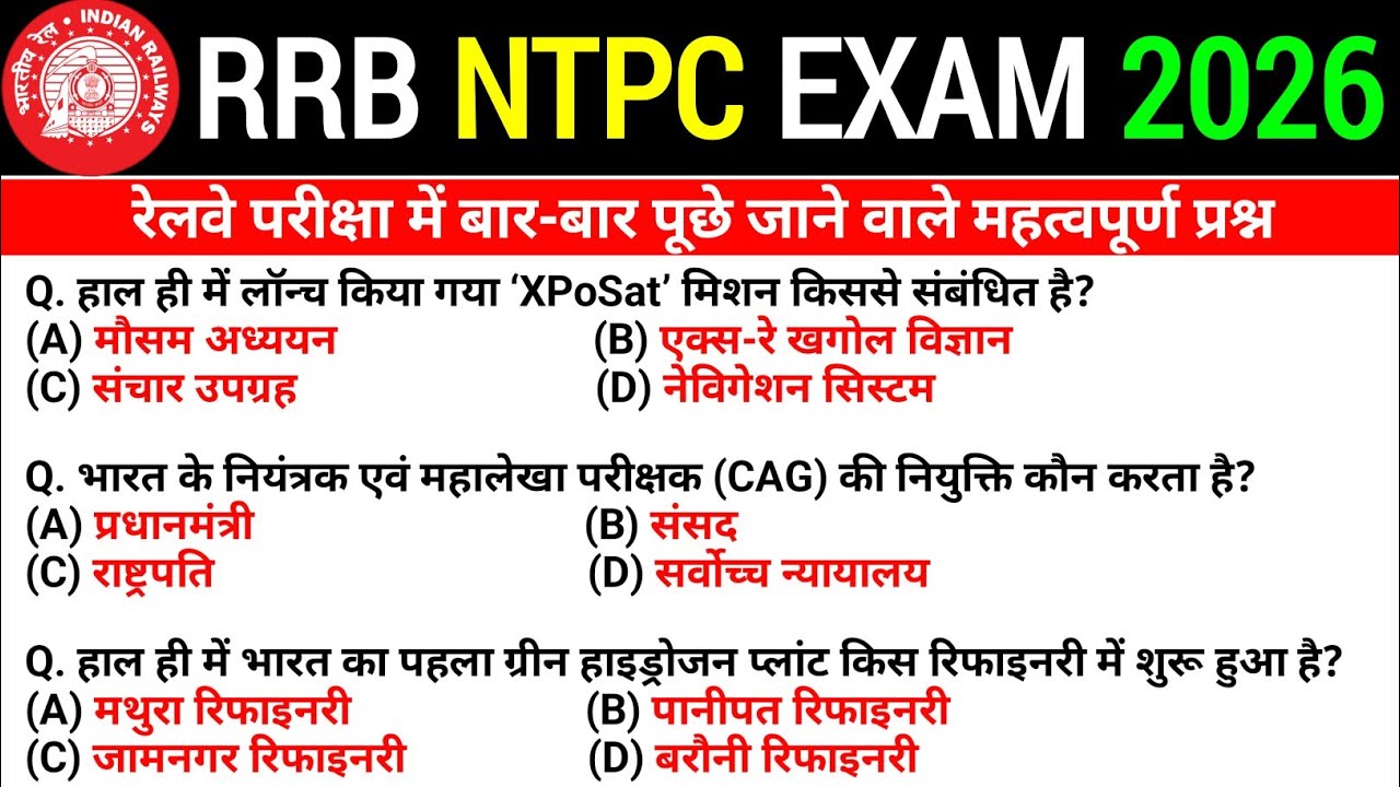 🚆 RRB NTPC Previous Year Question Paper 2021 | NTPC GK GS 2024 PYQ | Railway NTPC CBT-1 GK GS Class