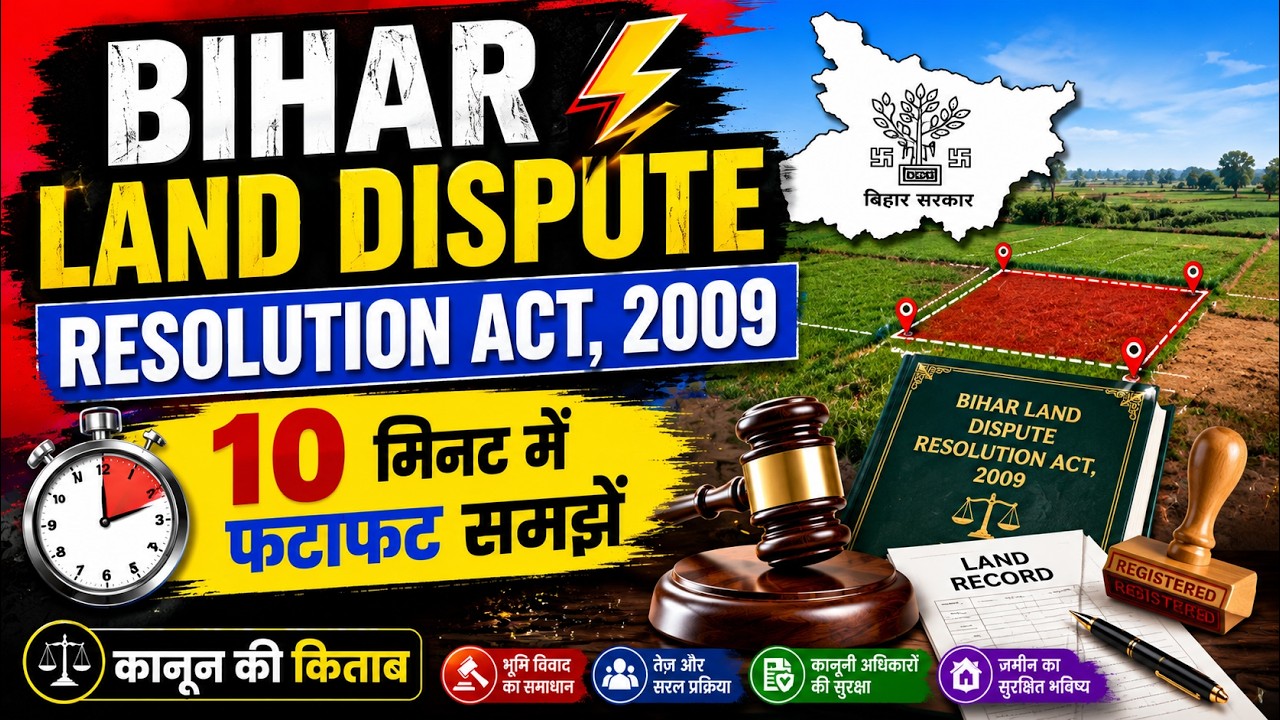 Bihar Land Dispute Resolution Act, 2009⚡ 10 मिनट में फटाफट समझें | बिहार भूमि विवाद निराकरण 2009