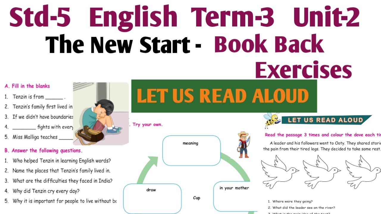 The New Start Book Back Exercises | 5th std English Term 3 unit 2 | Let us read aloud