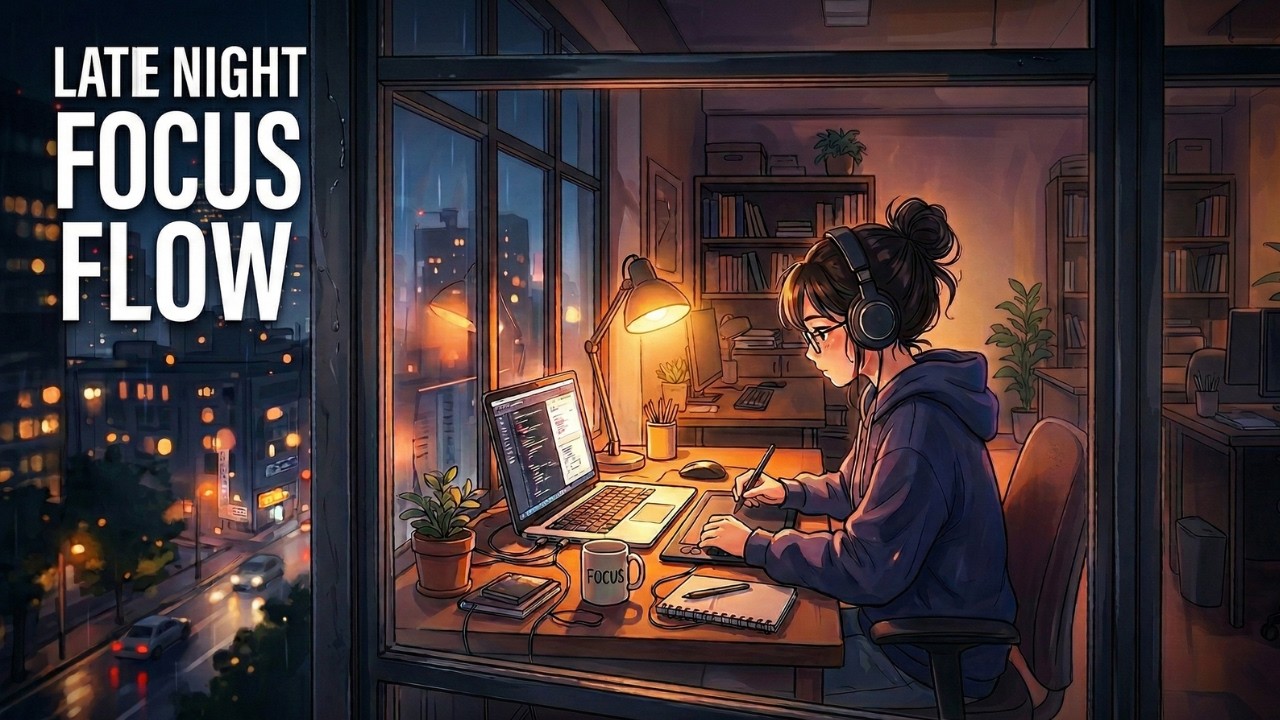 Late Night Focus Flow | Deep Work Lofi & Rain (No Distractions)