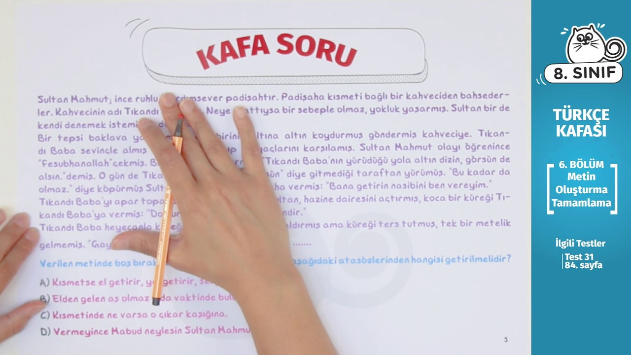 8. Sınıf Türkçe Ders #22 - Metin Oluşturma Tamamlama
