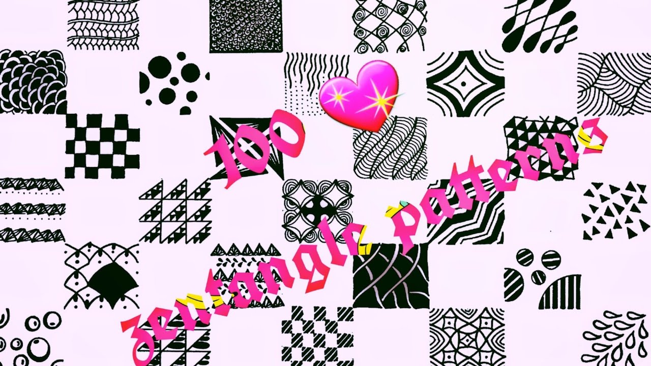 💯 100 Easy Zentangle Patterns ( Doodle, Zentangle and Zendoodle patterns) | Karthika Loves DIY