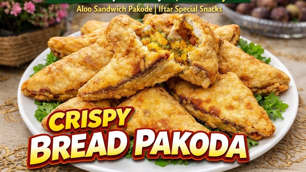 Ramzan Special Day 9 | Street Style Crispy Bread Pakoda Recipe | Aloo Sandwich  | Iftar Special 😋