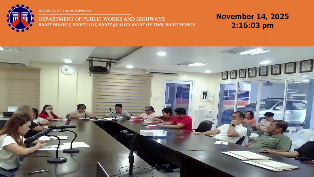Procurement Livestream for DPWH La Union 1st DEO Opening of Bids on November 14, 2025