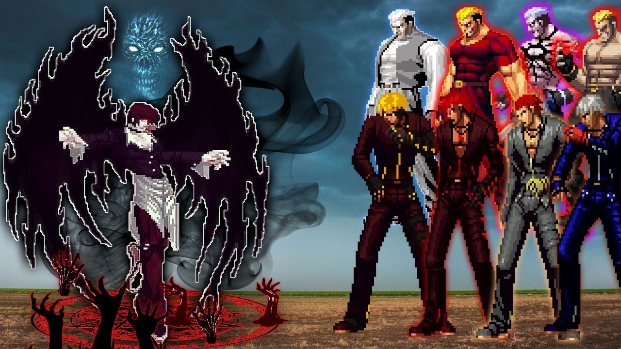 [Mugen KOF] Yagami Black Hole Vs Shermie, Ryuji Yamazaki, K Team