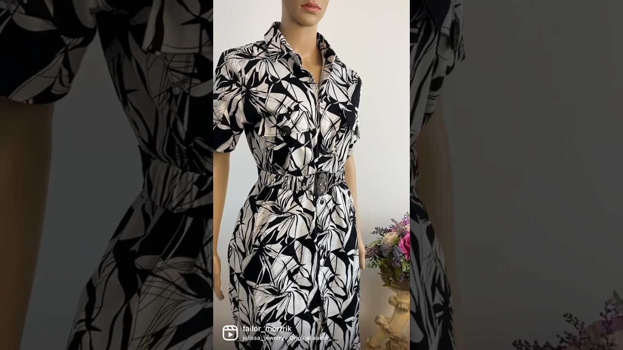 Как сшить платье-рубашку миди #мода #рукоделие #шитье #модасвоимируками #выкройкидляшитья #платье...