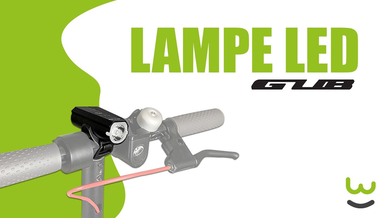 Pr&eacute;sentation lampe LED GUB sur trottinette &eacute;lectrique