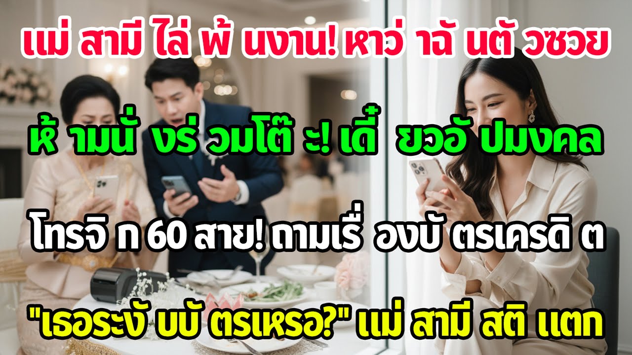 แม่ผัวไล่ไม่ให้นั่งร่วมโต๊ะงานแต่งน้องสามี พอฉันอายัดบัตรเครดิต นางโทรจิก 60 สายพร้อมข้อความผวา!