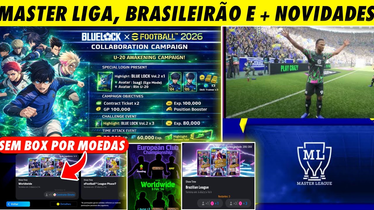 NOVA CAMPANHA, MASTER LIGA e TODAS as NOVIDADES do efootball 2026 mobile
