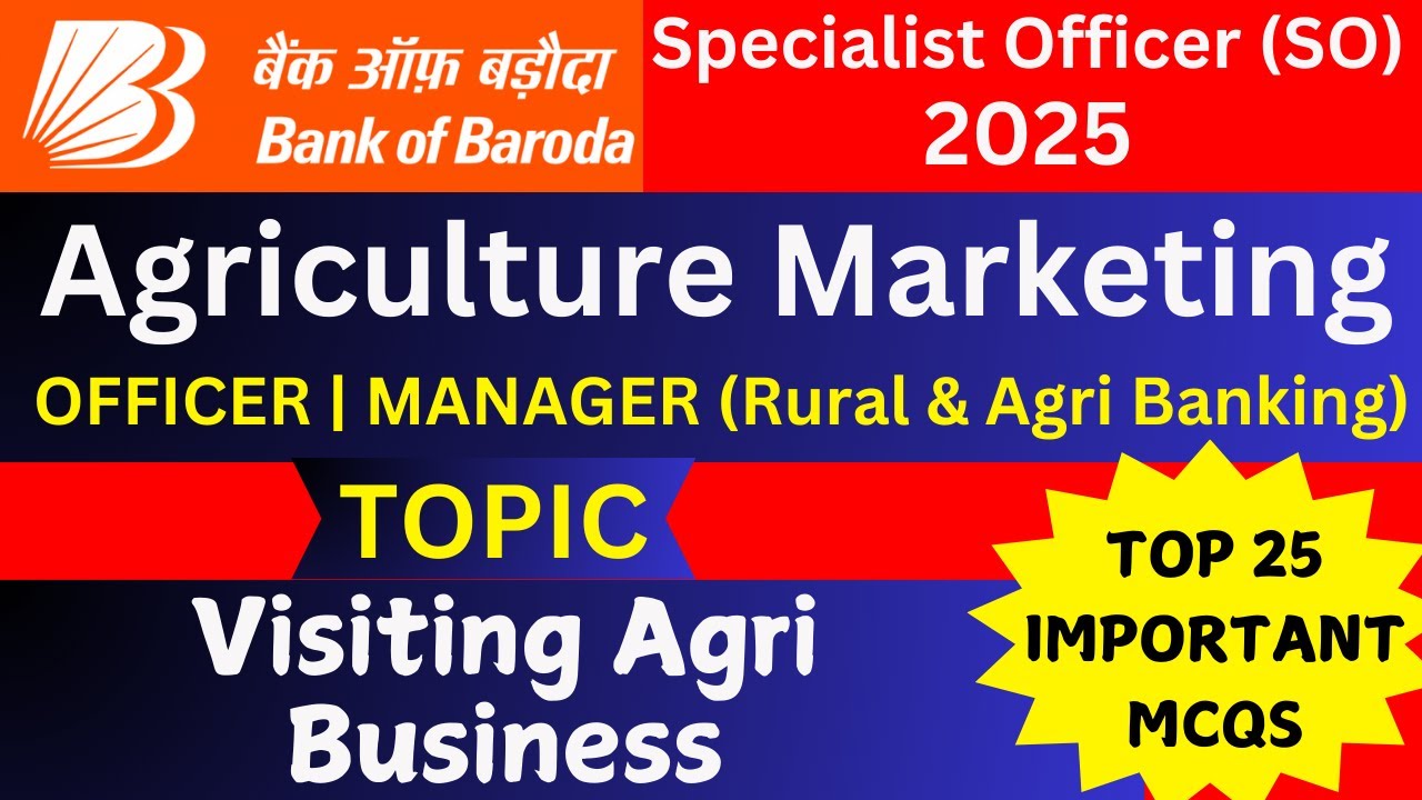 Agriculture Marketing - Visiting Prospective Agri Customer | Agri Banking Agri Marketing BOB SO Mock