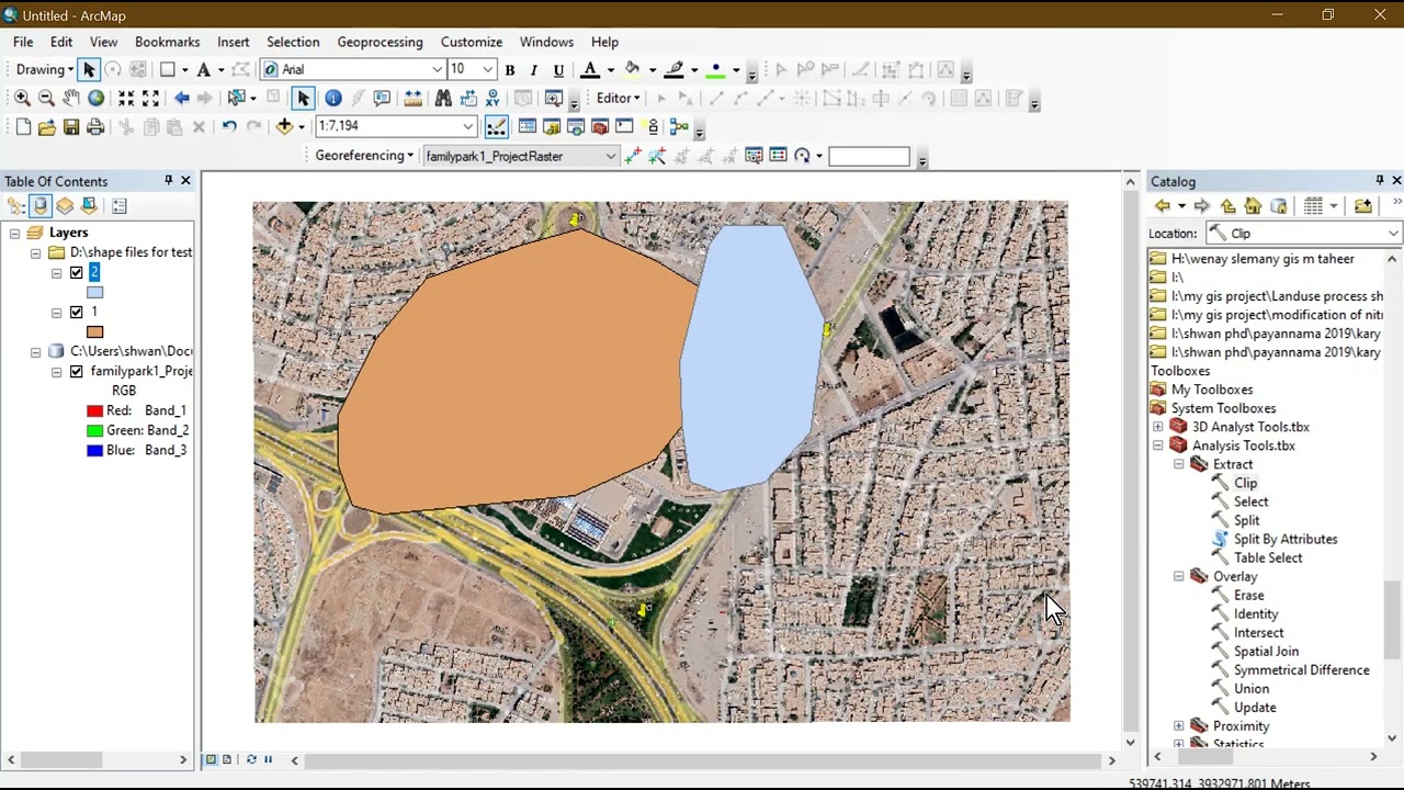 GIS_ Clip, Intersect, Union and Dissolve process