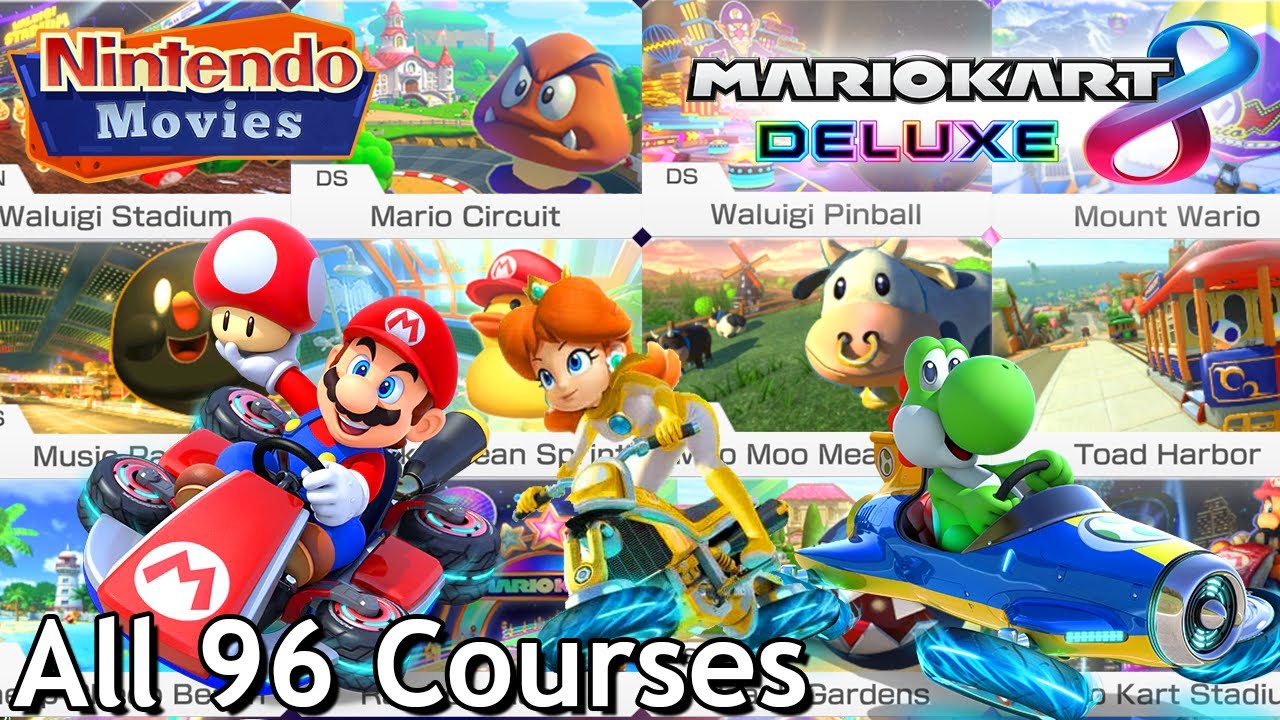 Mario Kart 8 Deluxe - All 96 Courses / All Tracks / All Cups (3 Players, Mario vs Daisy vs Yoshi)