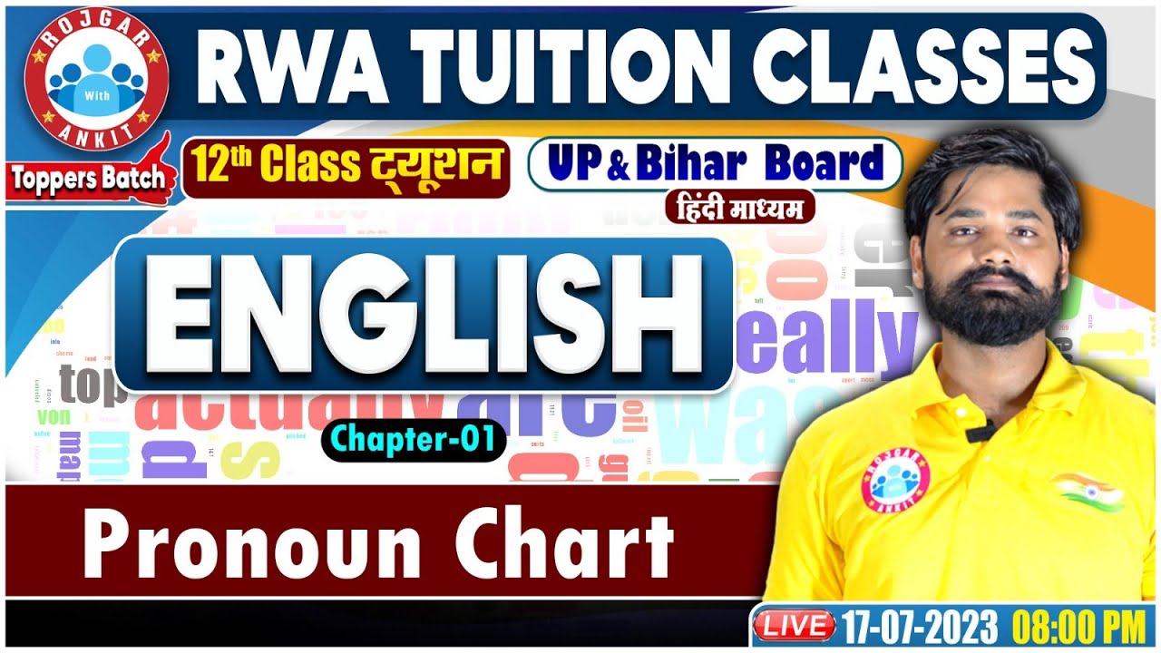 UP Board 12th Class, Pronoun Chart English Class, Bihar Board 12th English Class By RWA