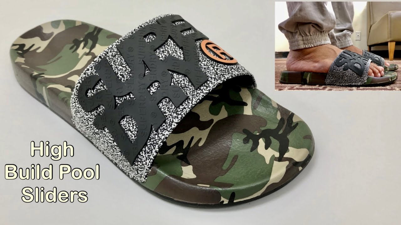 Superdry X High Build Pool Sliders | on feet and unboxing | Azo Edition