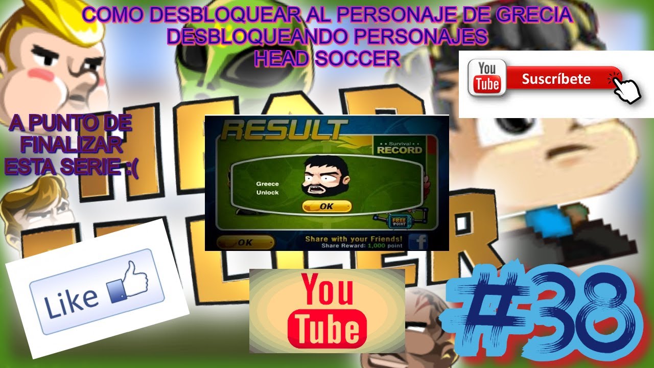 COMO DESBLOQUEAR AL PERSONAJE DE GRECIA | HEAD SOCCER | #38