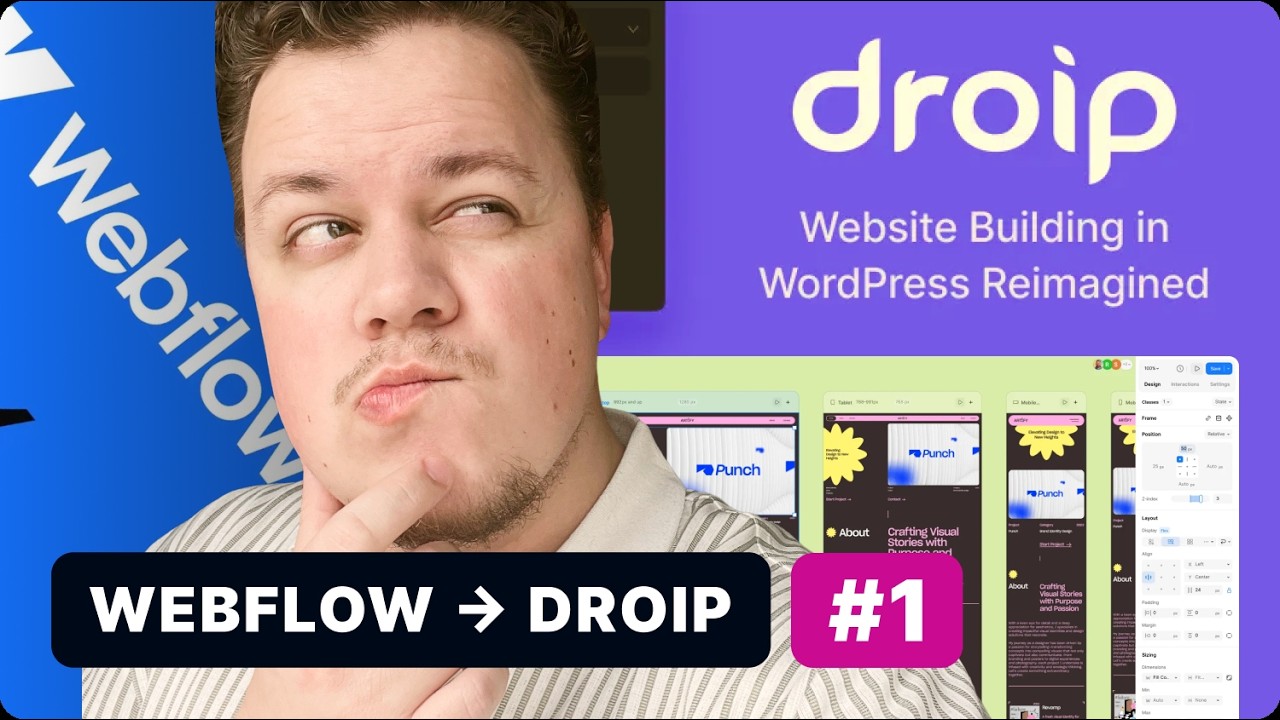 Webflow → Droip: переношу тот же сайт 1-в-1 (#1)