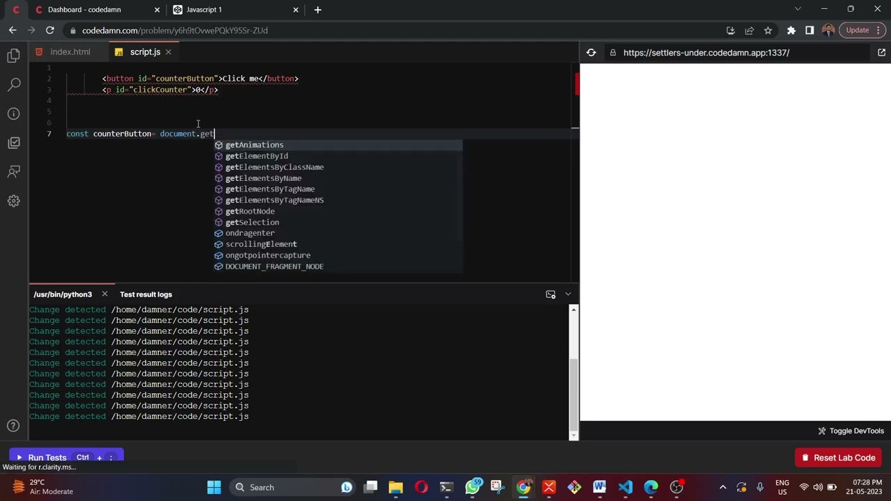 Build a Click Counter App | HTML, CSS, JavaScript Tutorial  ( PROBLEM 1 )