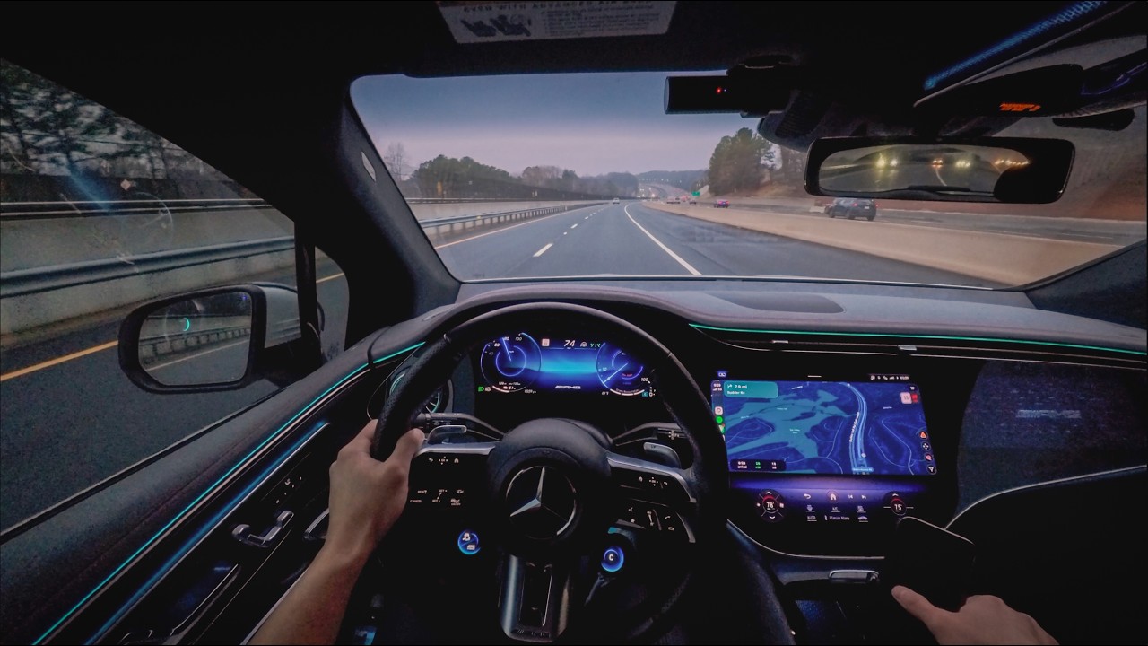 Driving to the Airport in a Mercedes-AMG EQE SUV
