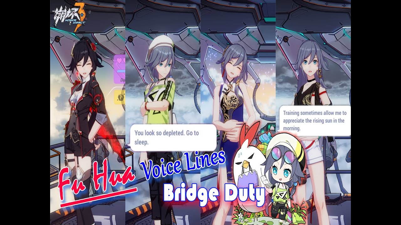 Fu Hua Voice Lines |Translate English/Indonesia | Honkai Impact 3 SEA | Bridge Duty
