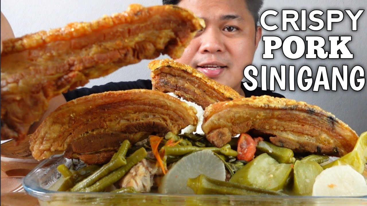 CRISPY PORK SINIGANG | INDOOR COOKING | MUKBANG PHILIPPINES