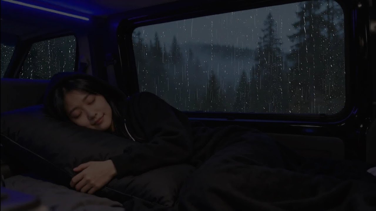 Car Shelter During a Midnight Thunderstorm 🚗⛈️ | Deep Sleep Rain