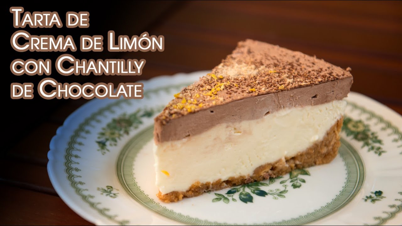 Tarta de Crema de Limón con Chantilly de Chocolate Sin Huevos Ni Horno