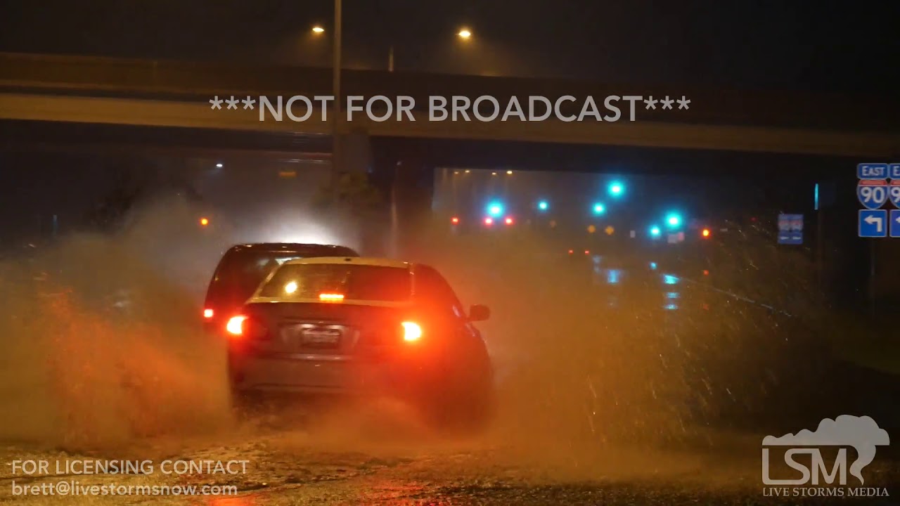 8-28-18 Wisconsin Dells, WI Morning Storms - Flooded Streets