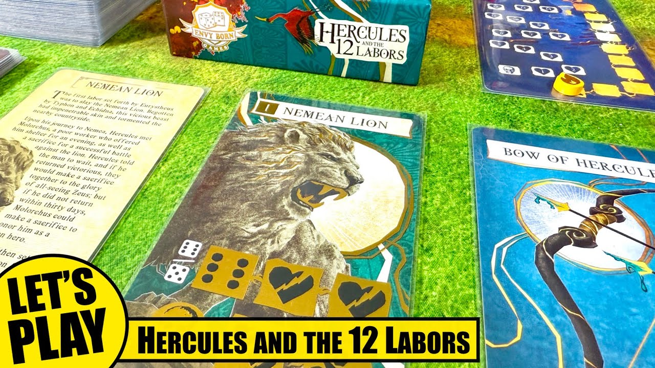 HERCULES AND THE 12 LABORS  Solo Playthrough  |  Envy Born Games  |  Dice Rolling & Manipulation