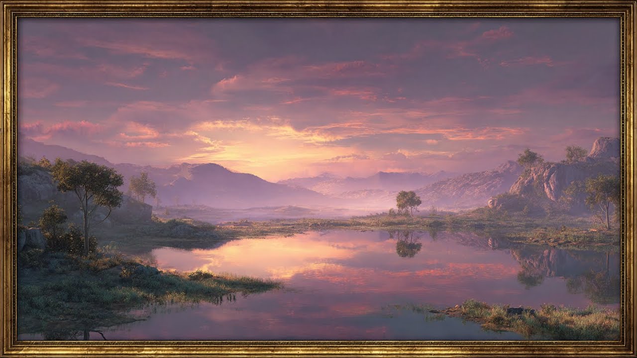Safari Sunset Oil Painting| TV Screensaver | 4K Ultra HD | TV Art No Music 