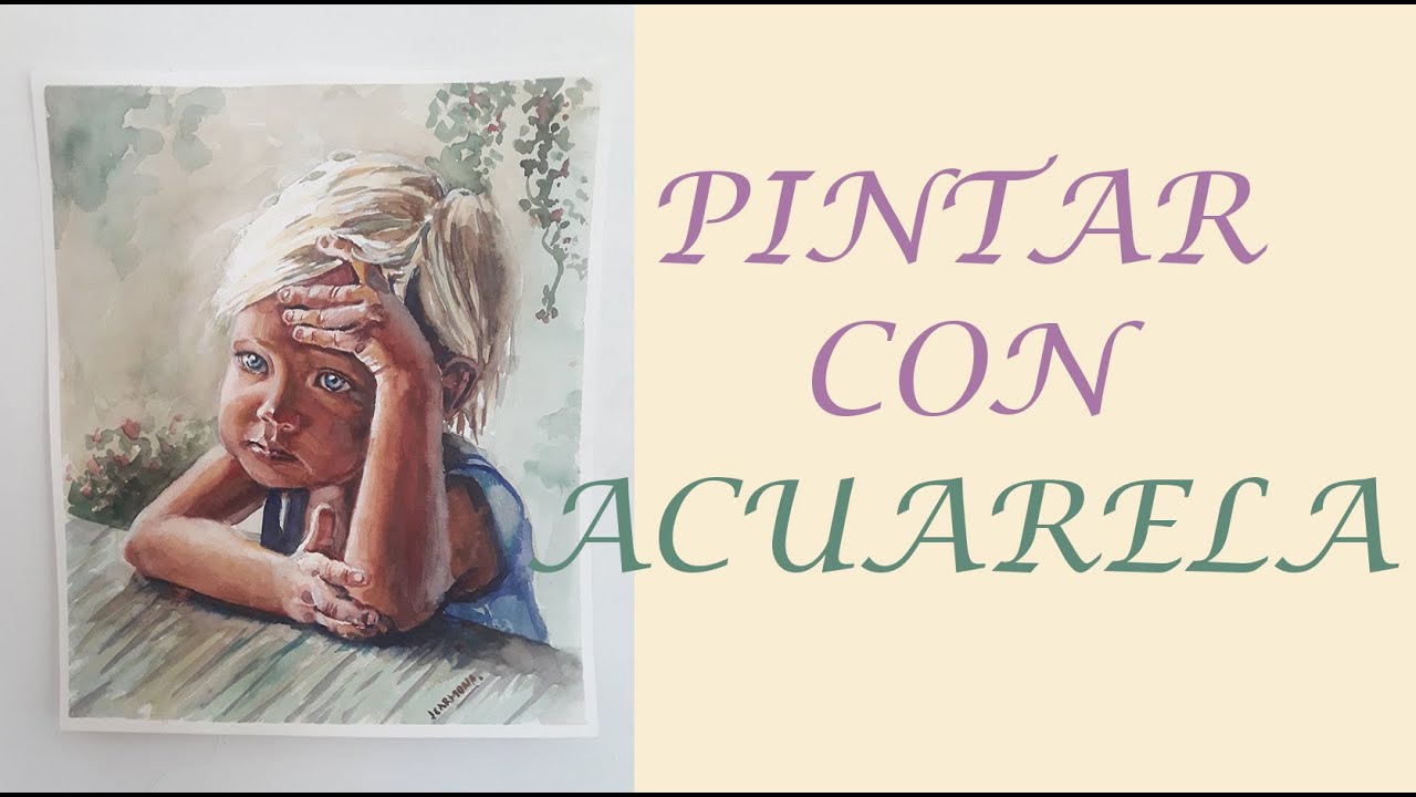 Pintar un retrato a la acuarela, niño pequeño