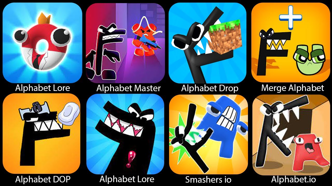 Alphabet Lore + Alphabet (Drop and Merge) + Alphabet Monster + Alphabet IO, Alphabet Room Maze