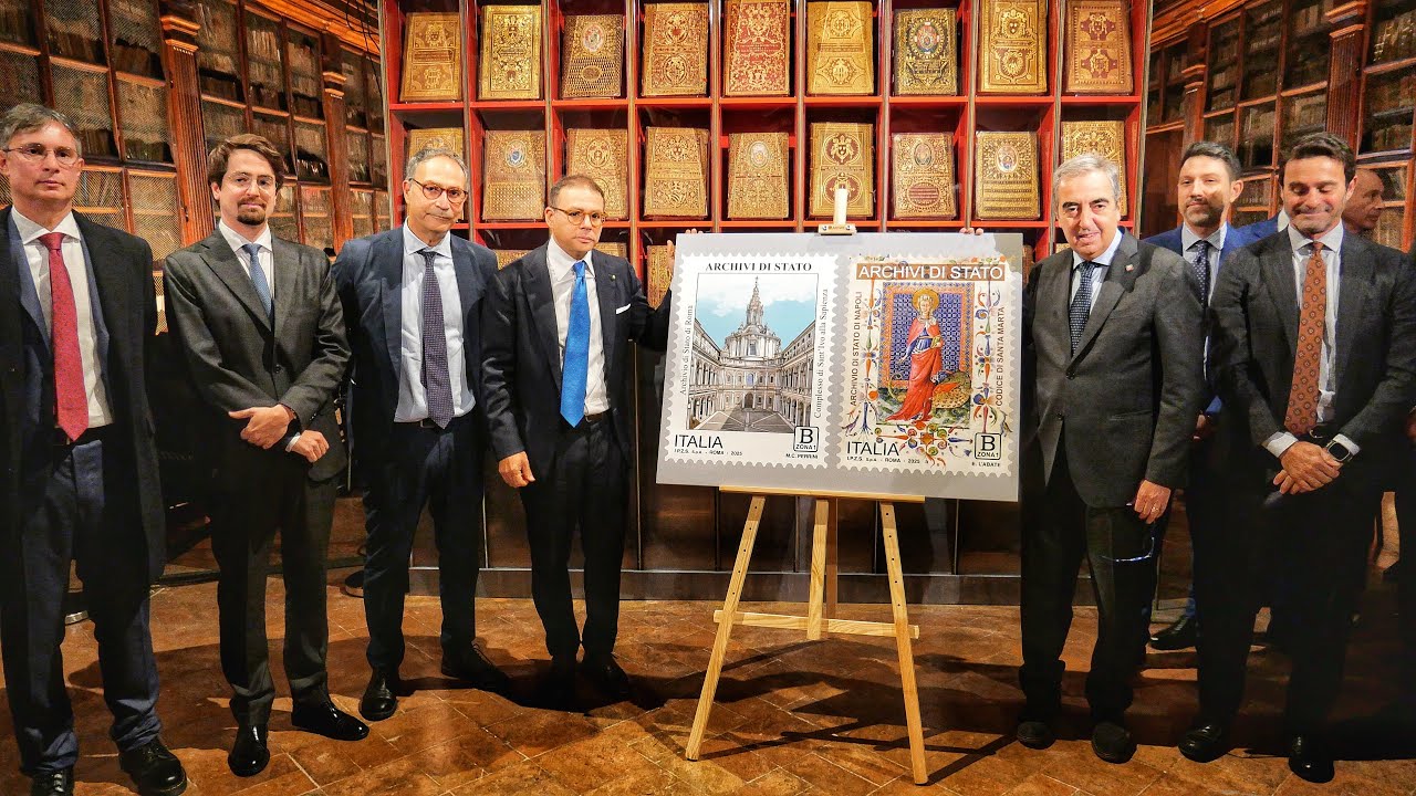 Roma | Cerimonia di annullo filatelico dei primi due francobolli dedicati agli Archivi di Stato
