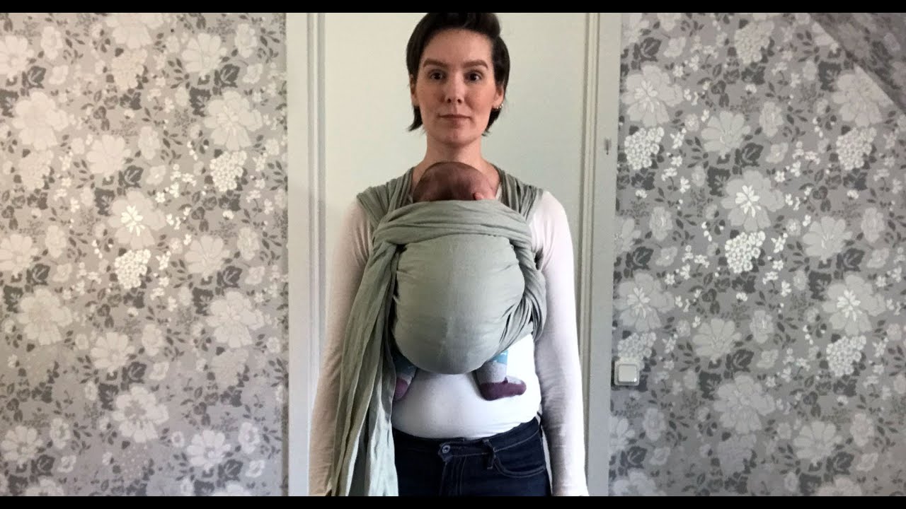 Vävd bärsjal: Anne's front carry (FWCC) med nyfödd