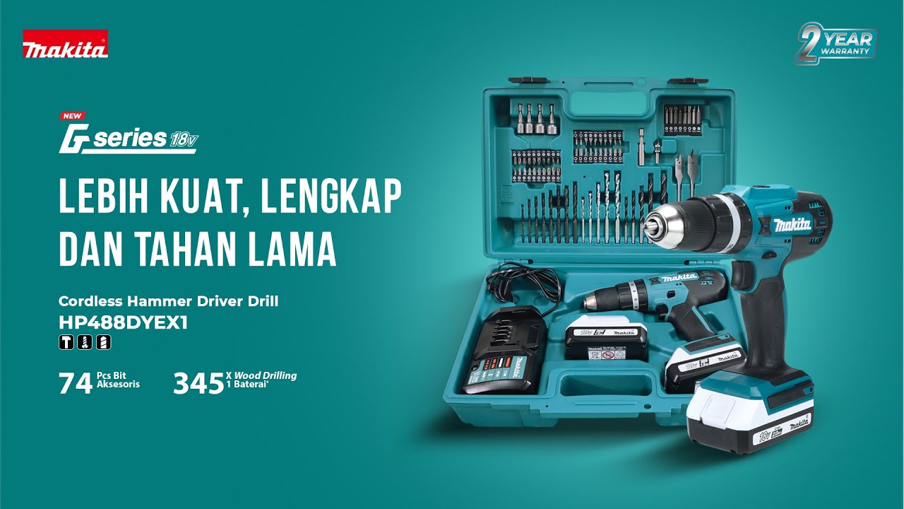 Review Makita HP488DYEX1 (G - Series), Cordless Hammer Driver Drill