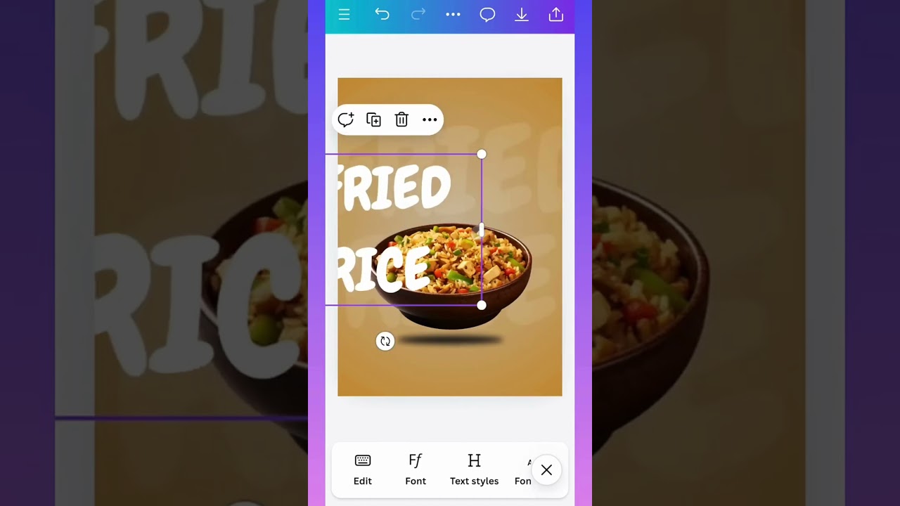 Fried Rice Poster design in Canva  #recipe #foodie #food #cooking #delicious