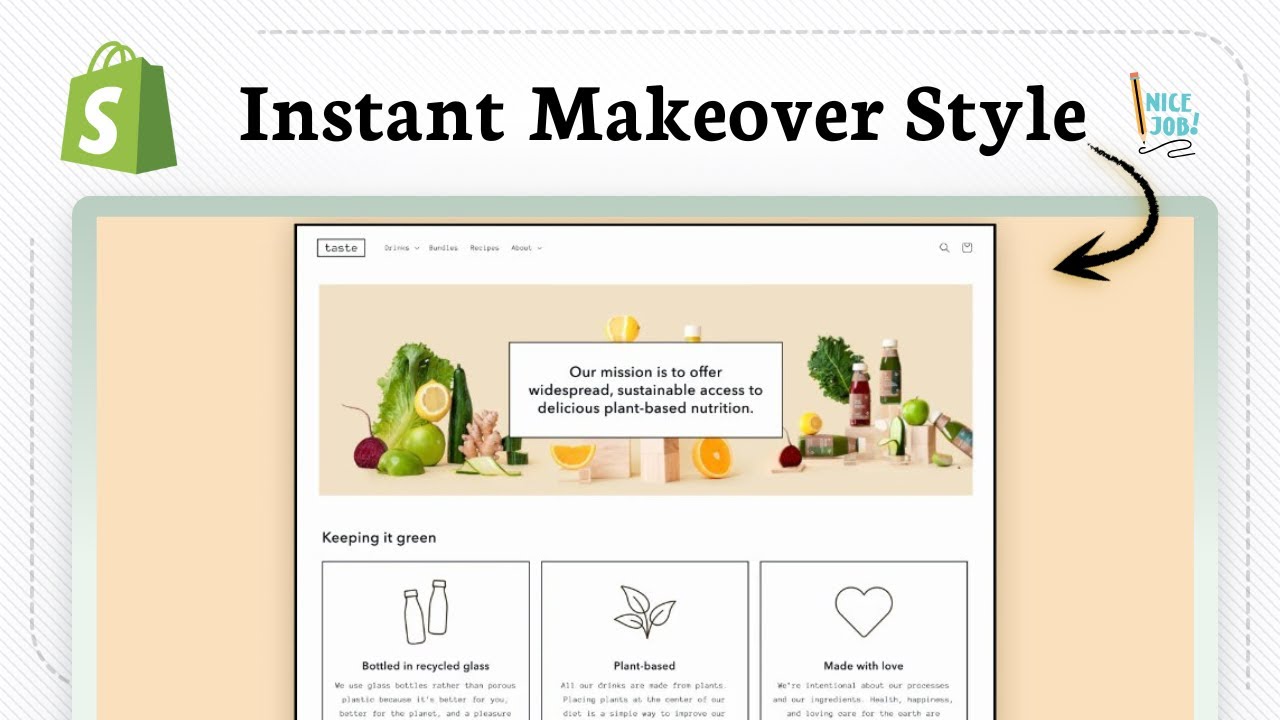 Как настроить тему Taste в Shopify (быстрый дизайн)