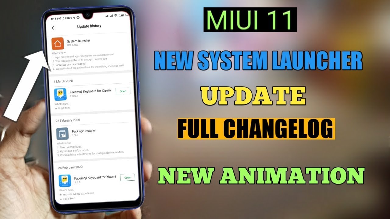MIUI 11 New System Launcher Update Full Changelog New Animation