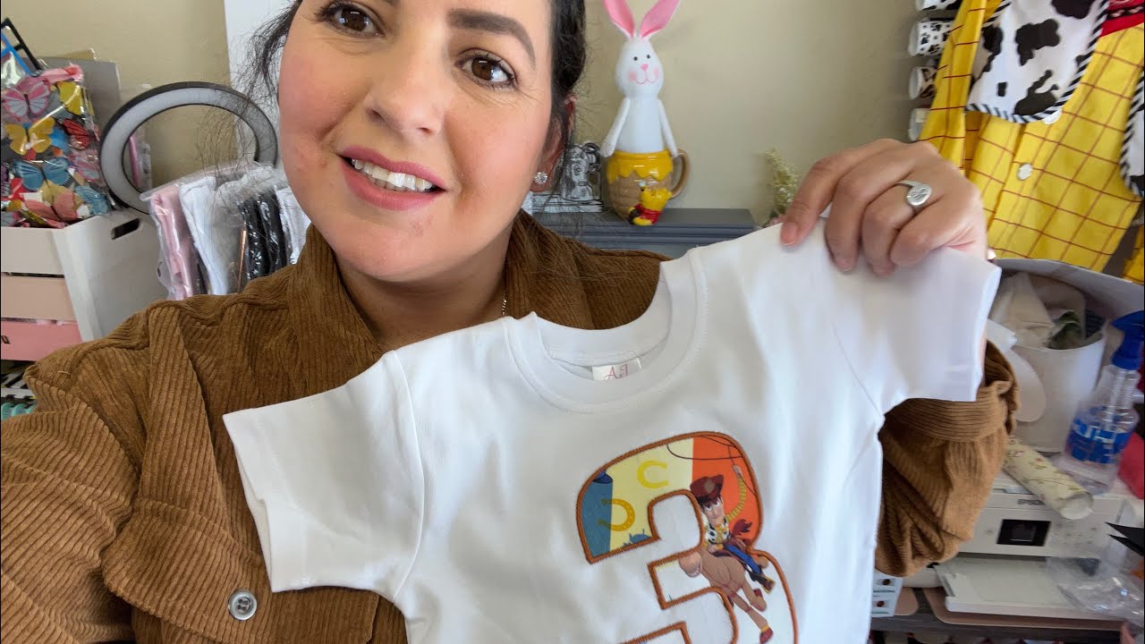 Como aser una camisa de cumpleaños de aplique con maquina brother pe 800 de principio a fin!