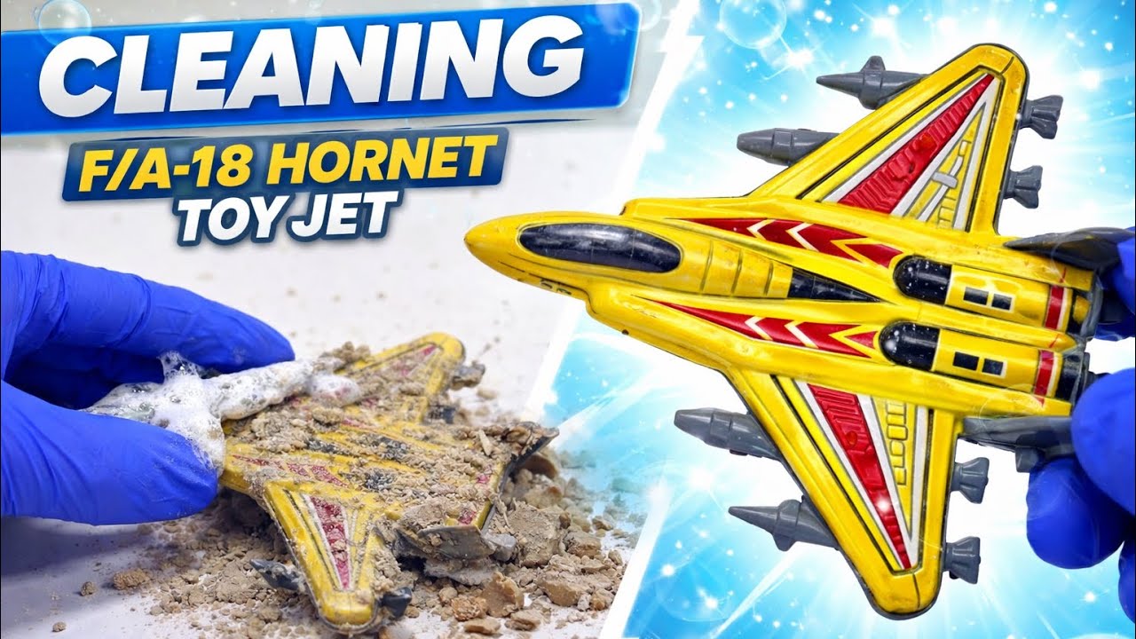 Cleaning F/A-18 Hornet Toy Jet Satisfying Military Jet Wash
