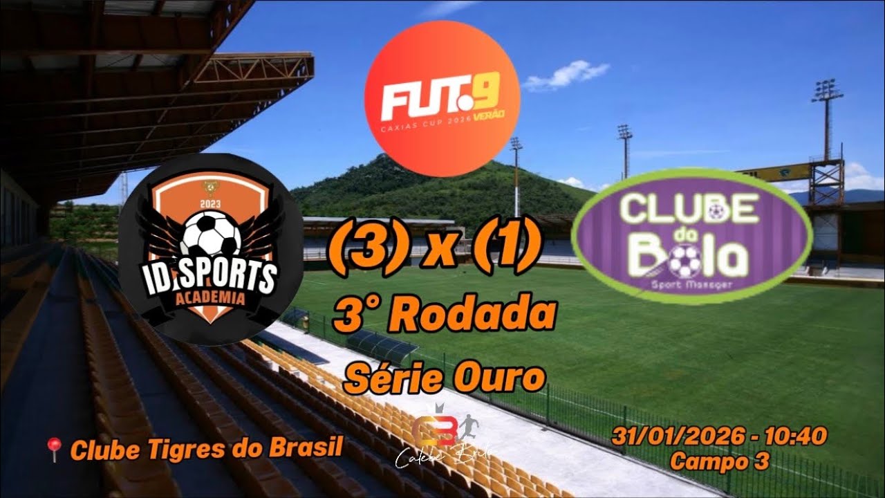 ID Sports (3) x (1) Clube da Bola Black - Sub 11 - 3º Rodada - Caxias Cup Verão 2026 - 31/01/2026