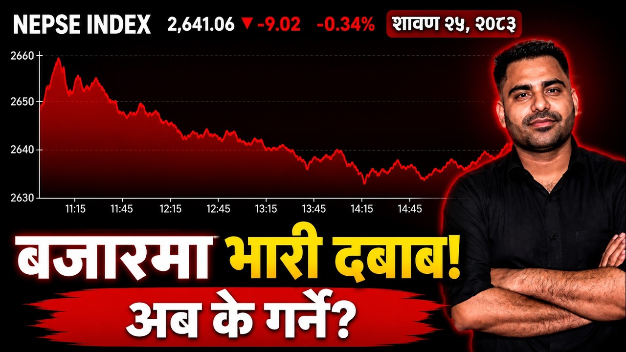 2083-04-25 आज 2641.06 ले घत्यो! Danger!!! | Nepse Analysis by Amit Jha | Investment Guru