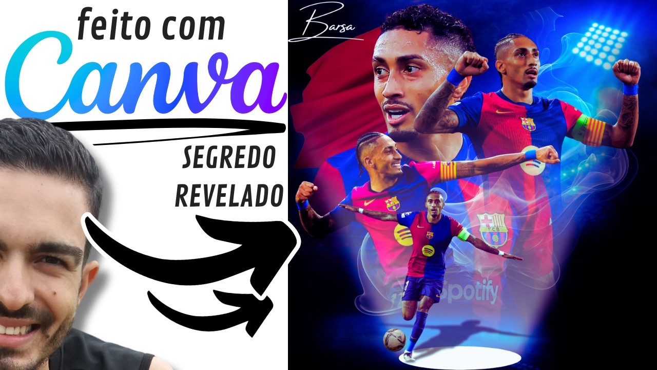 Tutorial de Arte Social Media Para FUTEBOL no CANVA ! Post Com Design e Efeitos Profissionais !