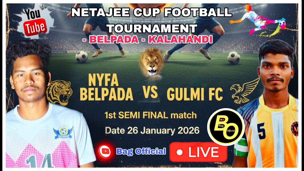 BELPADA FC V/S GULMI FC🔴LIVE SEMIFINAL FOOTBALL⚽MATCH//AT-BELPADA⚽PLAYGROUND-2026//BAGOFFICIAL